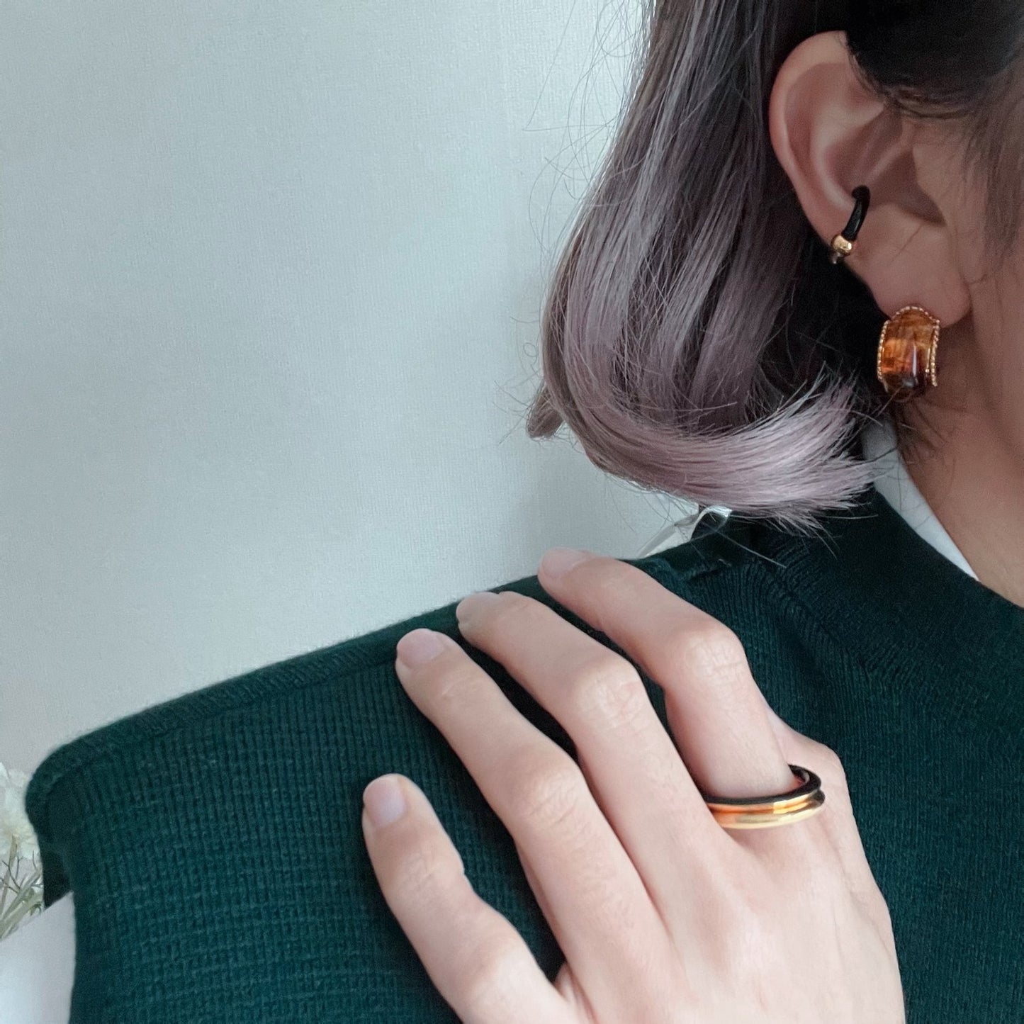 Gold & Black Ear Cuff