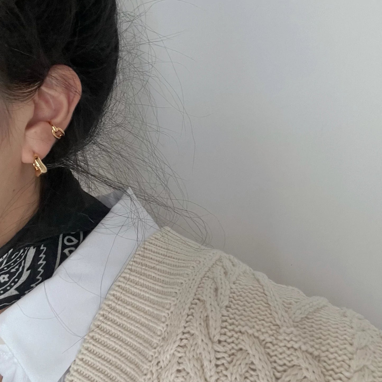 Curved Moon Earrings