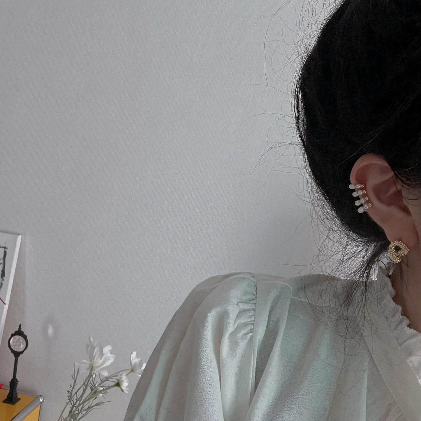 Textured Circle Ear Studs (S925)