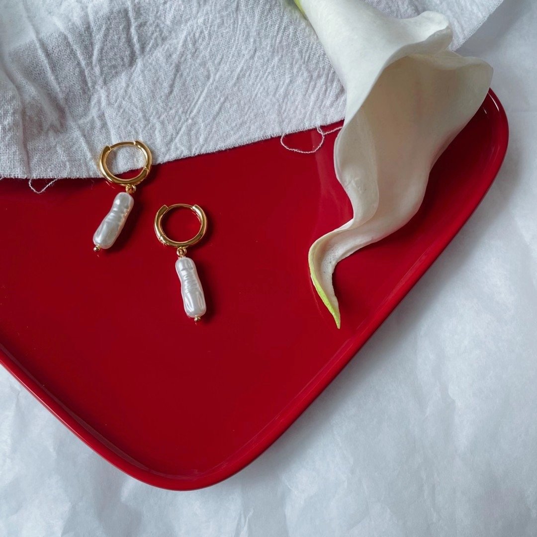 Long Pearl Drop Earrings