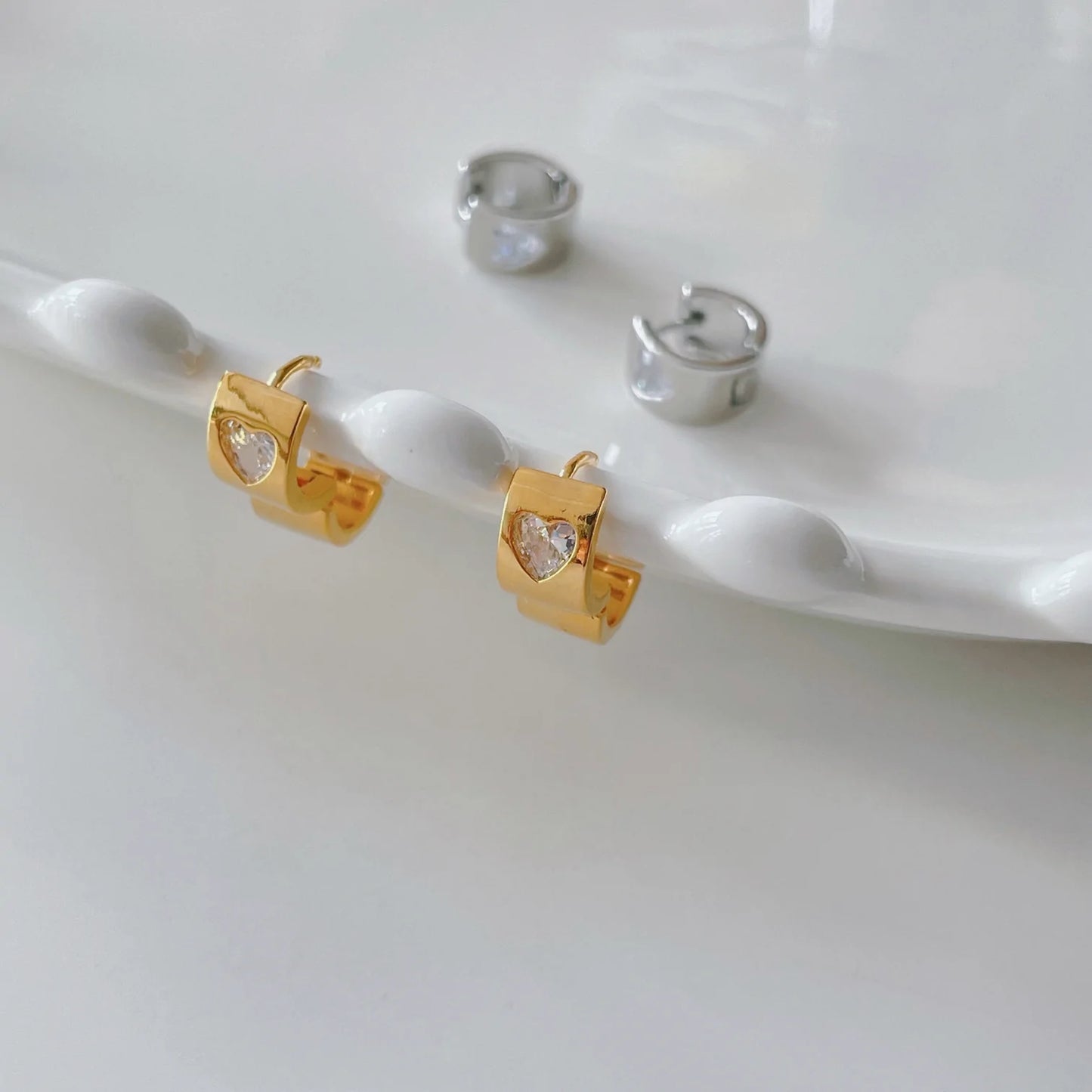 Heart Zirconia Earrings