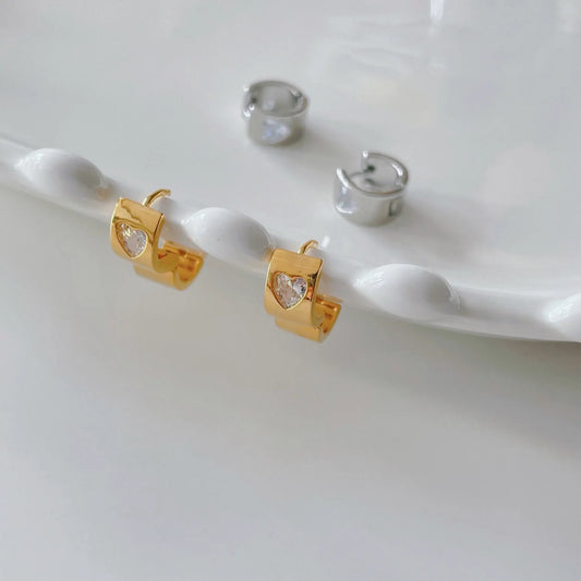 Heart Zirconia Earrings