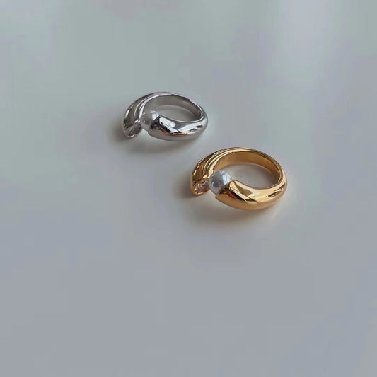 24K Gold Plated Pearl Ring