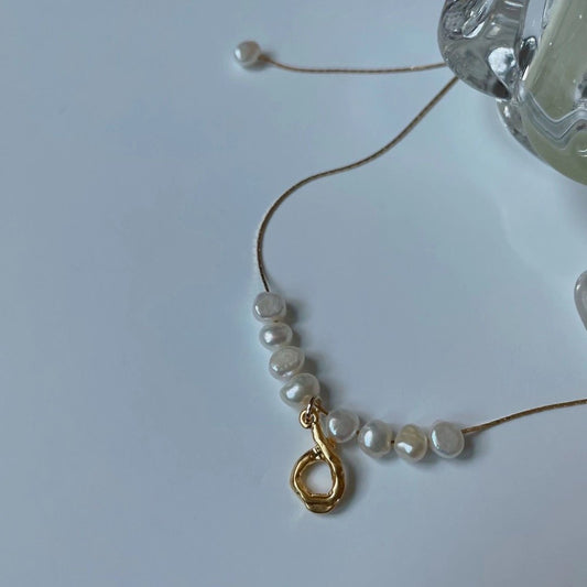 18K Gold Plated Pearl Combi Necklace - O.chic Studio