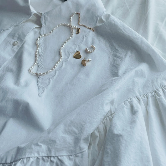 Folded Heart Ear Studs