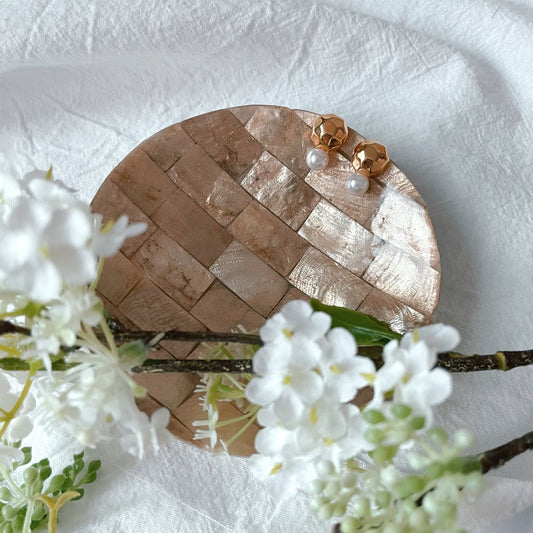 Pearl beaded 24K Gold Plated Earrings - O.chic Studio