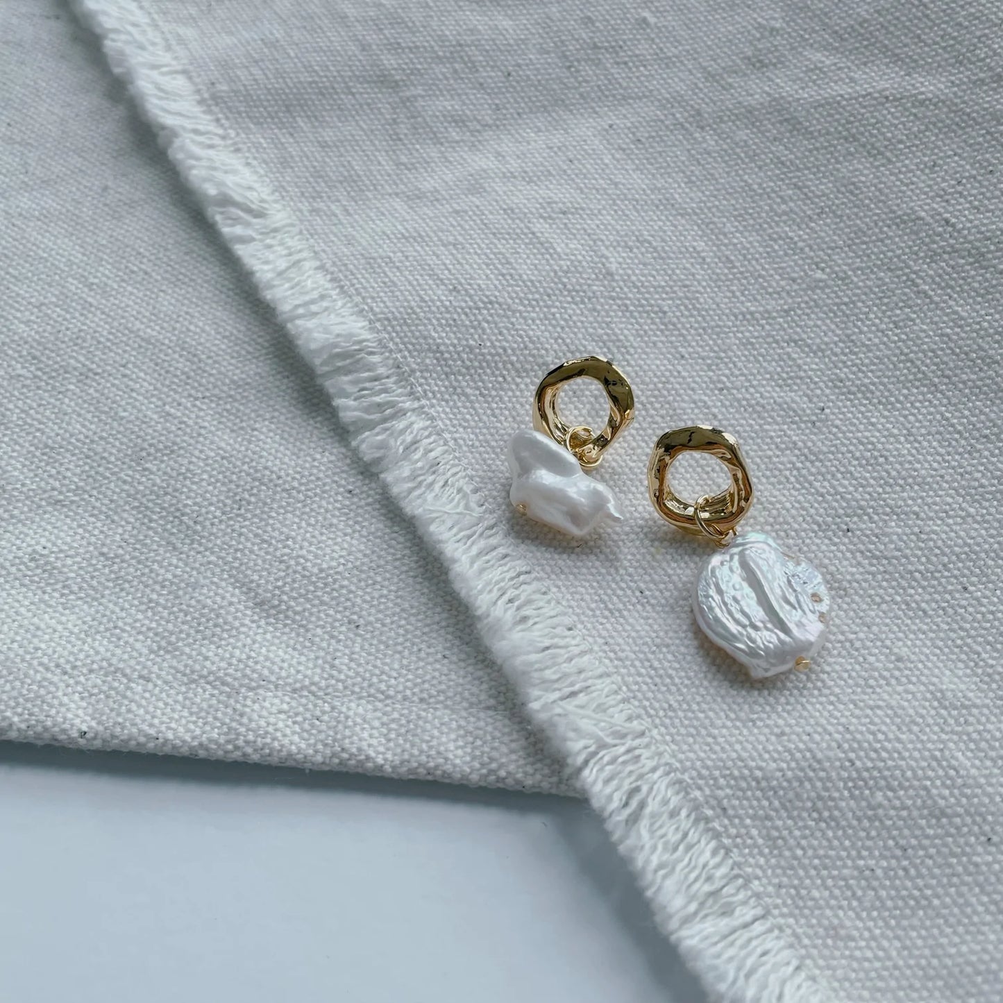 Unbalanced Baroque Pearl Earrings