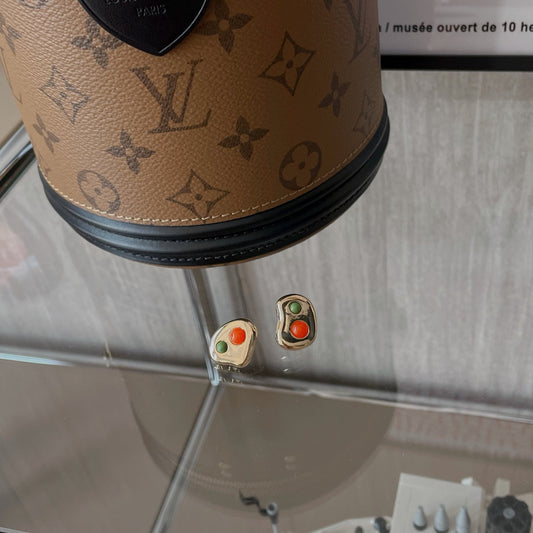 Colourful Beads Unbalanced Earrings