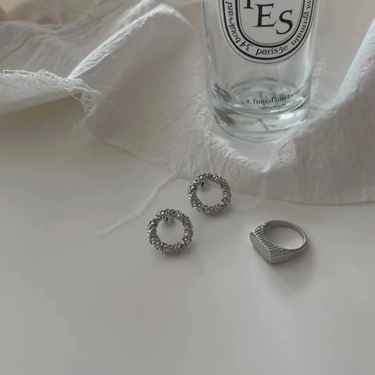 Glittery Circle Earrings