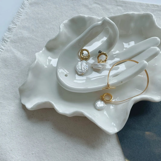 Unbalanced Baroque Pearl Earrings