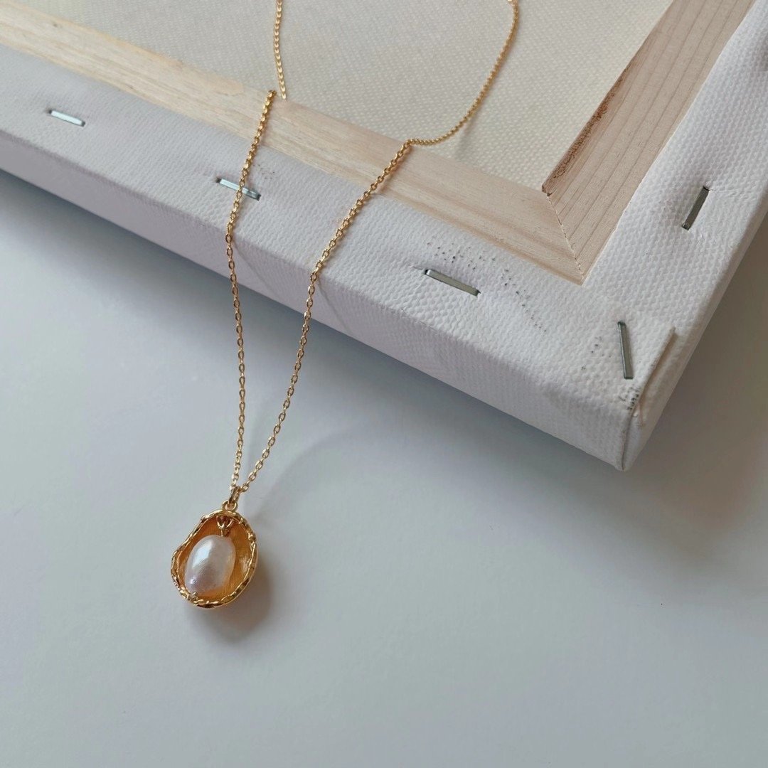 Fresh Water Pearl & 18K Gold Plated Necklace