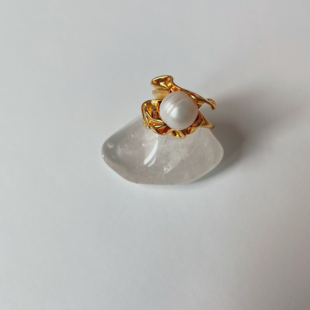 Pearly 18K Gold Plated Ring
